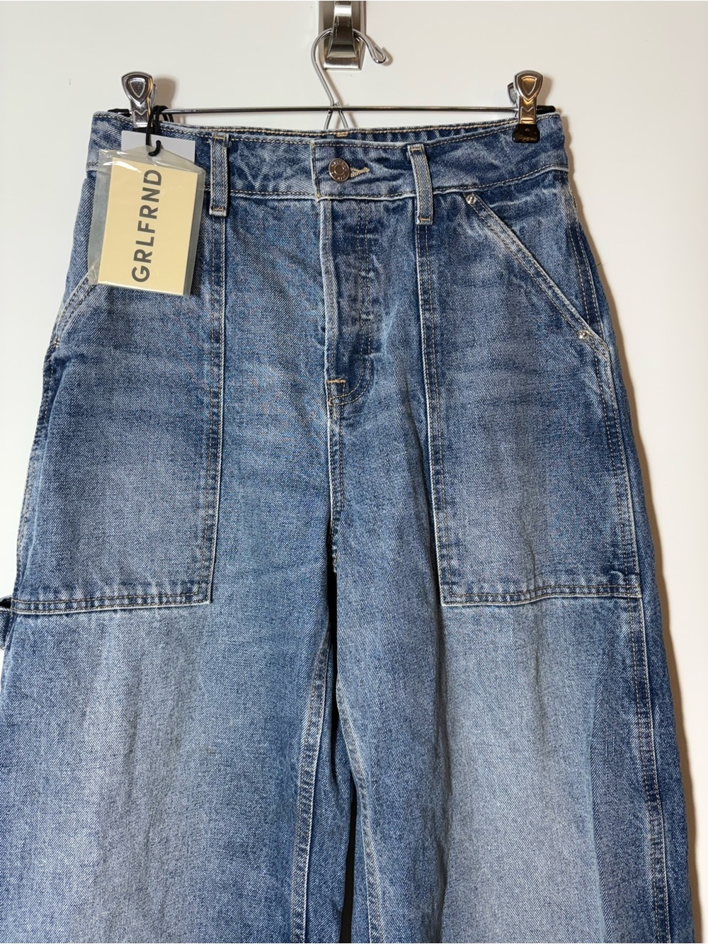 NEW GRLFRND Paola High Rise Barrel Leg Jeans Size 24 In Eaton Canyon - Picture 3 of 11